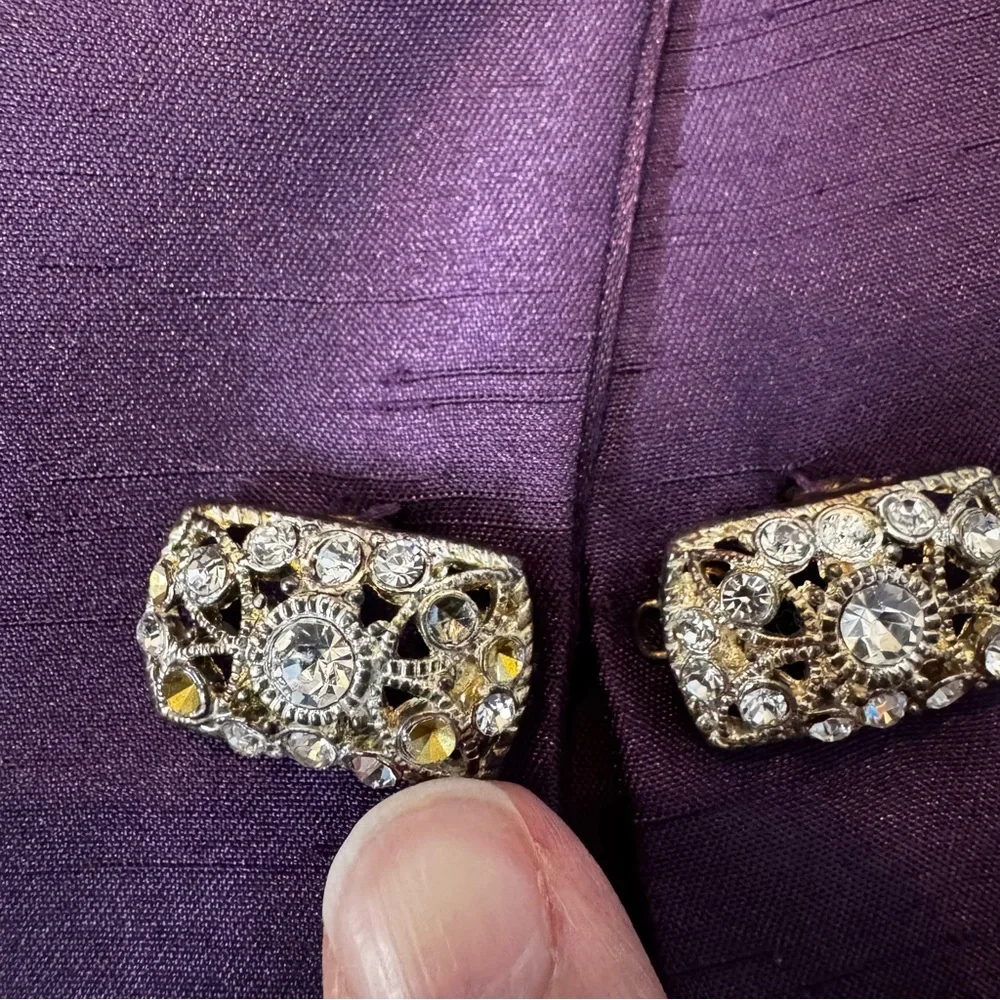 Cachet Rich Purple Blazer‎ with Decorative Cuffs